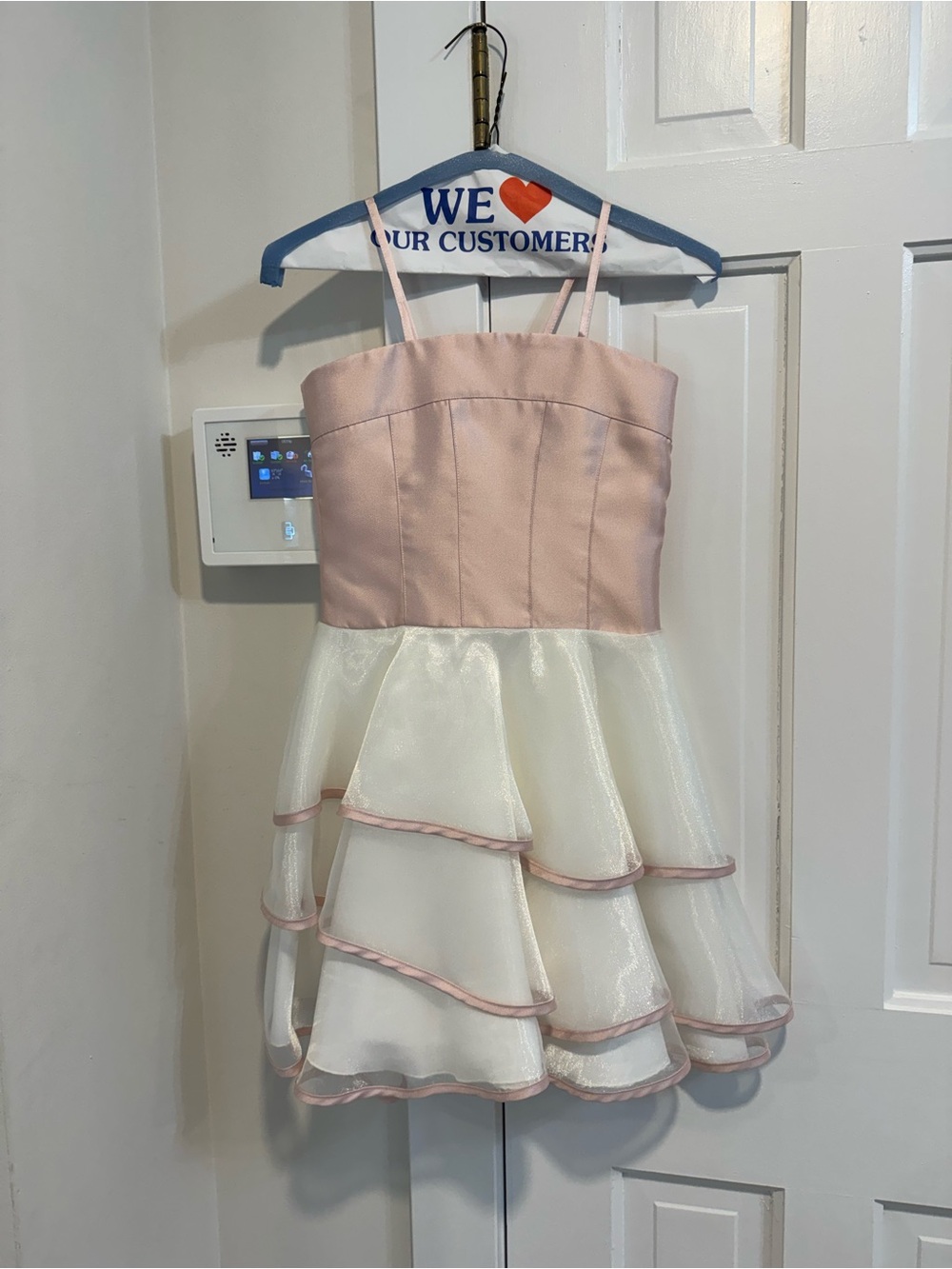 Zoe Ltd Pink Bodice with Cream Tiered Skirt Girls Party Dress